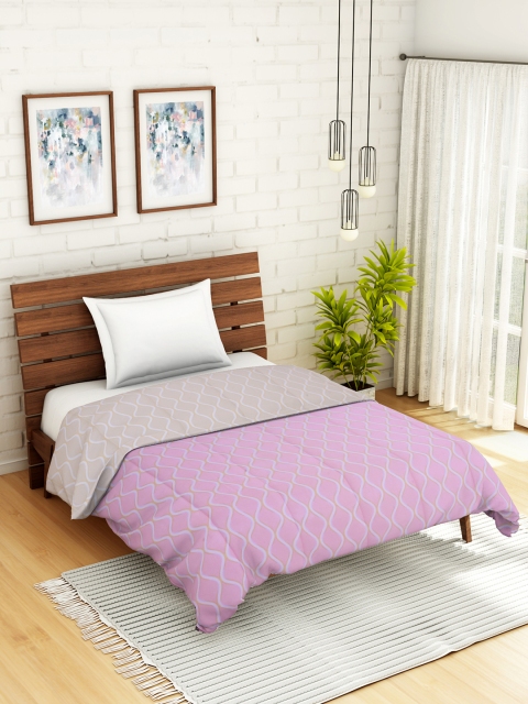 

WELHOME Pink & Beige Ethnic Motifs AC Room 110 GSM Single Bed Quilt