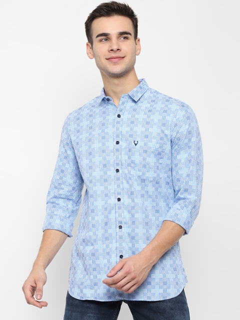 

Allen Solly Men Blue & Off-White Slim Fit Checked Casual Shirt