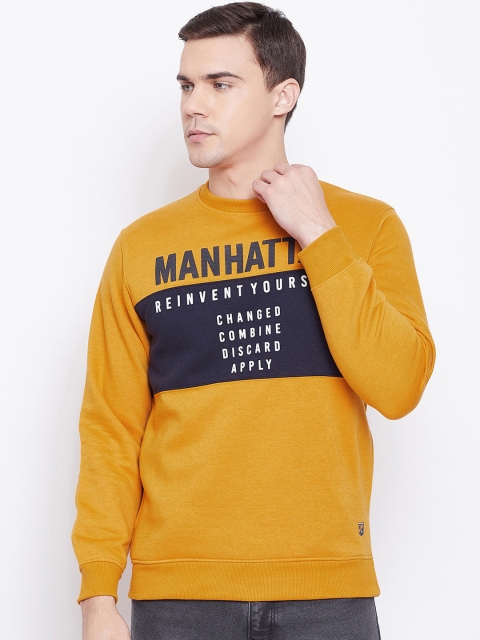 

Duke Men Mustard Yellow Solid Sweatshirt