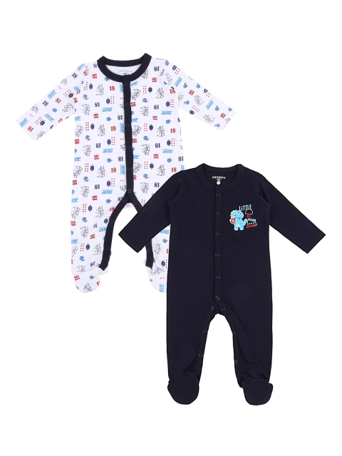 

Pantaloons Baby Boys Pack of 2 Printed Sleepsuits, Navy blue