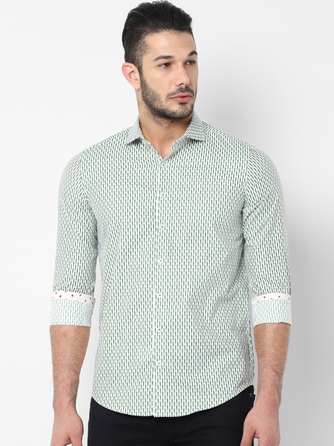 

SIMON CARTER LONDON Men Green Slim Fit Printed Casual Shirt