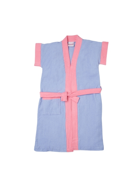 

BUMZEE Kids Blue & Pink Colourblocked Bath Robe
