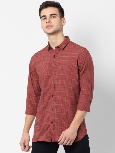 

Allen Solly Men Maroon & Orange Slim Fit Checked Casual Shirt