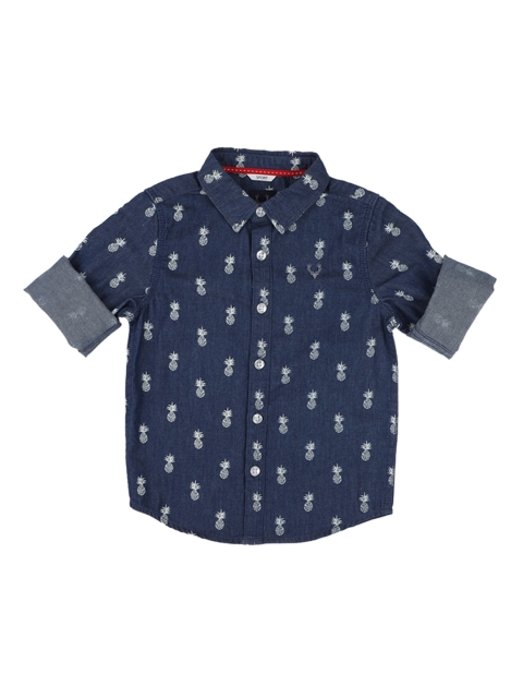 

Allen Solly Junior Boys Navy Blue Regular Fit Printed Casual Shirt