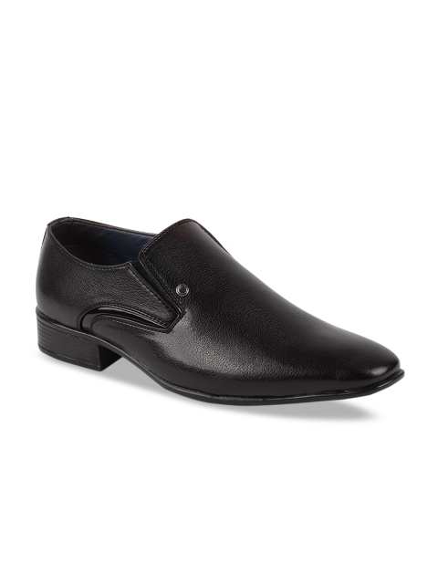 

FAUSTO Men Black Solid Formal Slip-On Shoes