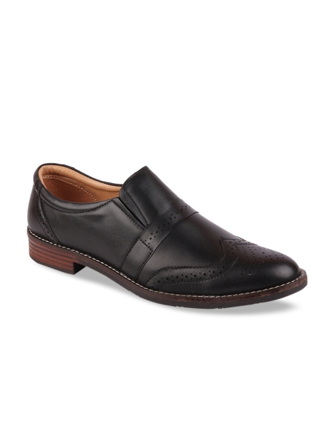 

FAUSTO Men Black Solid Formal Slip-On Shoes