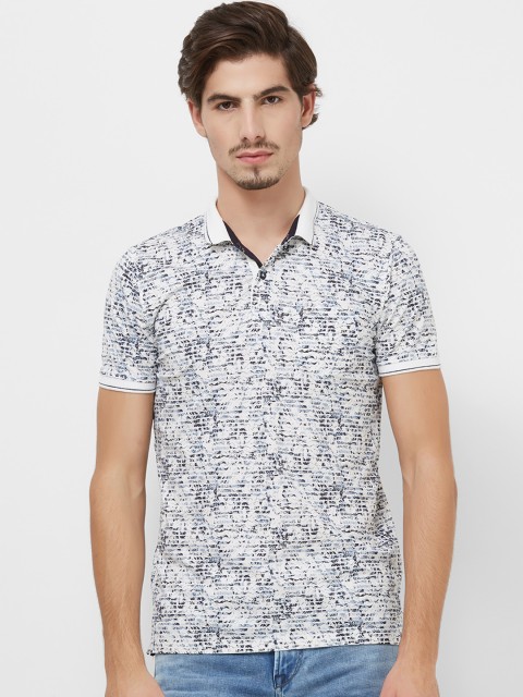 

Killer Men White Printed Polo Collar T-shirt