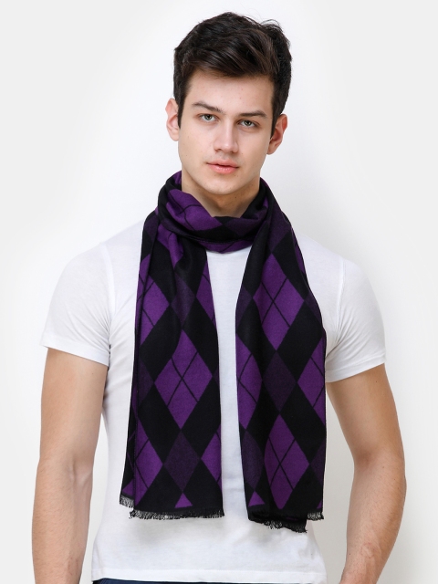 

Alvaro Castagnino Men Black & Purple Printed Muffler