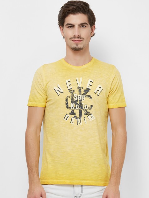 

Killer Men Yellow Printed Round Neck T-shirt