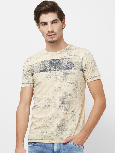 

Killer Men Khaki & Blue Printed Round Neck T-shirt