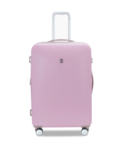 

IT luggage Pink Solid Optative Hard-Sided Expandable Medium Trolley Suitcase