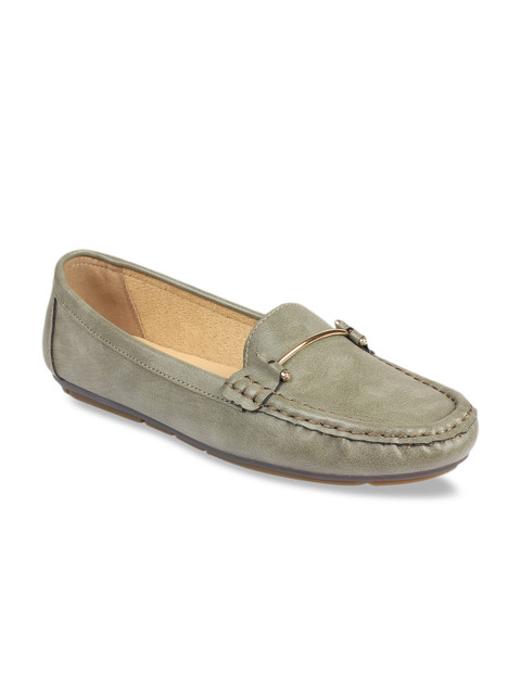 

Flat n Heels Women Sea Green Horsebit Loafers
