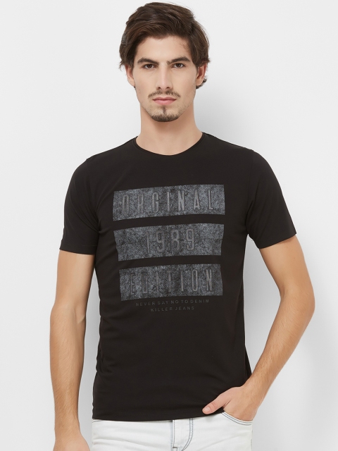 

Killer Men Black Printed Round Neck T-shirt