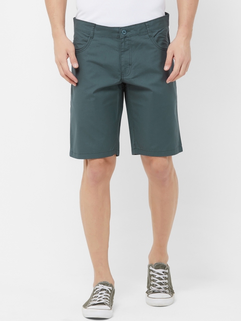 

FiTZ Men Teal Blue Solid Regular Fit Regular Shorts