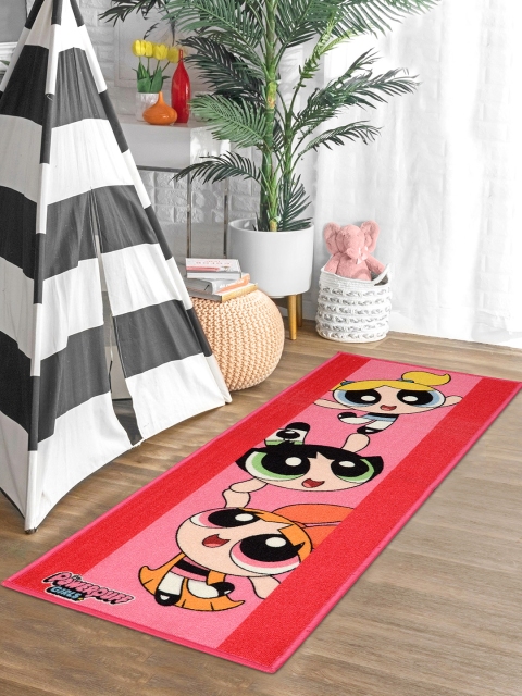 

Saral Home Pink & Red Powerpuff Girls Printed Anti-Skid Runner