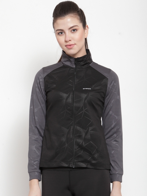 

armure Women Black & Grey Printed Sweatshirt