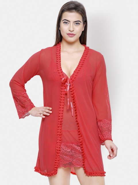 

FashionRack Coral Pink Solid Baby Doll