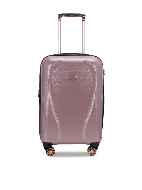 

IT luggage Pink Textured Sparkle Hard-Sided Expandable Cabin Trolley Suitcase