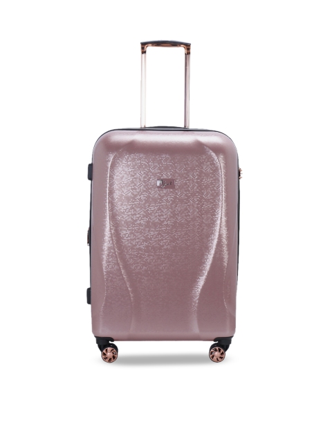 

IT luggage Pink Textured Sparkle Hard-Sided Expandable Medium Trolley Suitcase