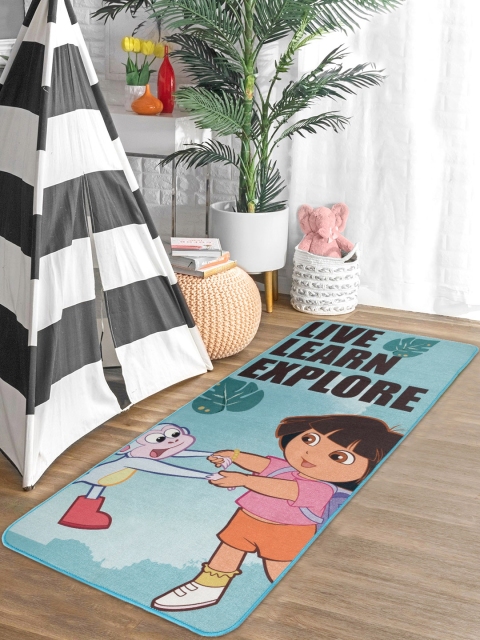 

Saral Home Turquoise Blue & Black Dora Printed Anti-Skid Yoga Mat