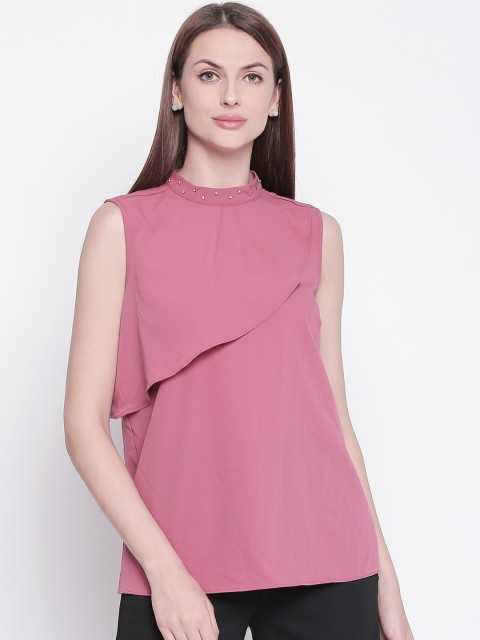 

Forever Glam by Pantaloons Women Pink Solid Top