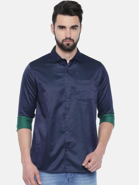 

Scarlet Creations Men Navy Blue Classic Slim Fit Solid Casual Shirt
