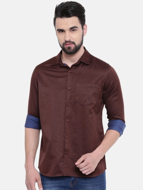 

Scarlet Creations Men Coffee Brown Classic Slim Fit Solid Casual Shirt