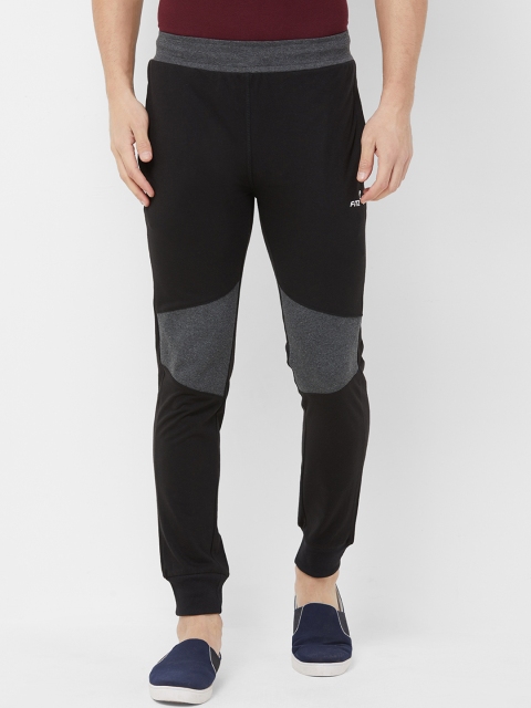 

FiTZ Men Black Solid Slim-Fit Joggers