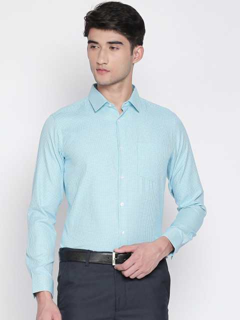 

RICHARD PARKER by Pantaloons Men Blue & White Slim Fit Self Design Formal Shirt