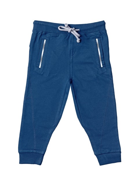 

Kid Studio Boys Navy Blue Solid French Terry Straight-Fit Joggers