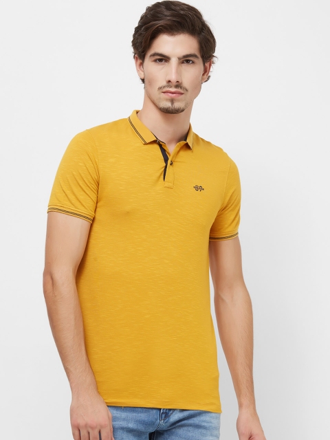 

Killer Men Mustard Yellow Solid Polo Collar T-shirt