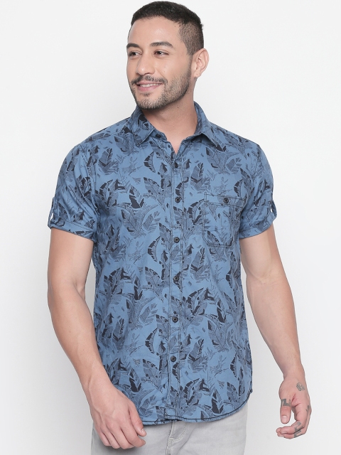 

Mufti Men Blue & Black Slim Fit Printed Casual Shirt