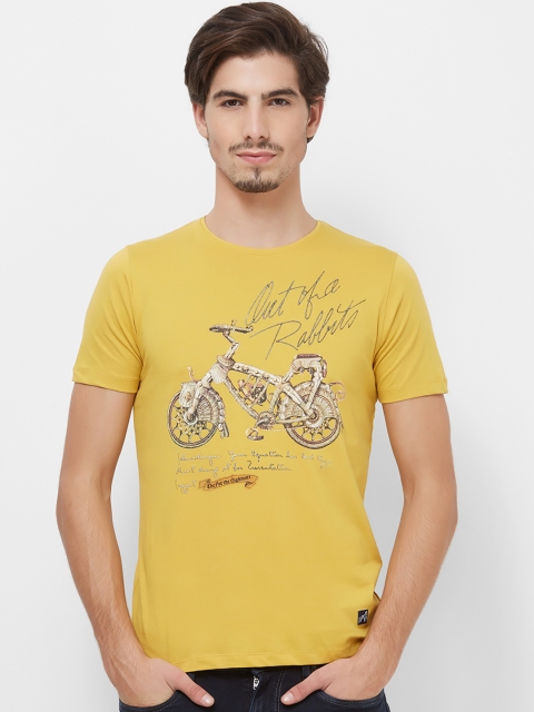 

Killer Men Yellow Printed Round Neck T-shirt