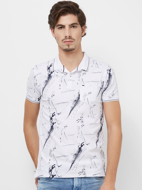 

Killer Men White Printed Polo Collar T-shirt