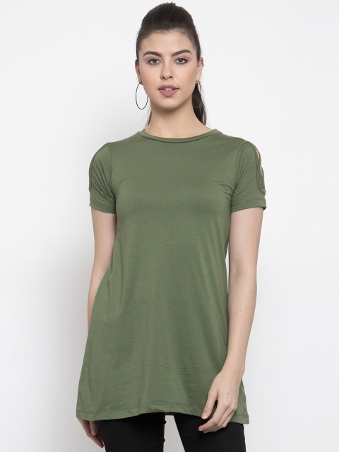 

Kalt Women Olive Green Solid Tunic