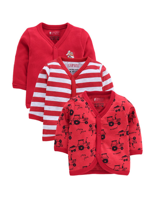 

BUMZEE Kids Pack of 3 Jhablas, Red