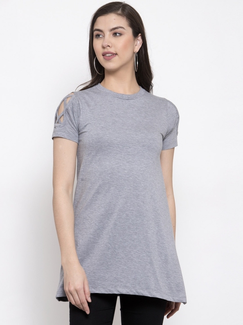 

Kalt Women Grey Melange Solid Tunic