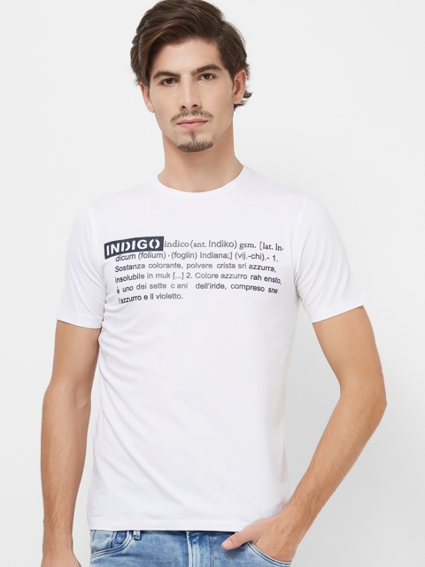 

Killer Men White & Blue Printed Round Neck T-shirt