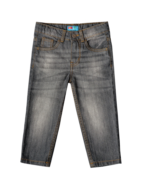 

Kid Studio Boys Grey & Black Straight Fit Mid-Rise Clean Look Jeans