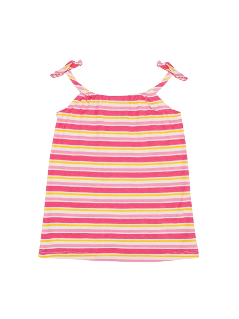 

Pantaloons Baby Girls White Striped Tank Pure Cotton Top
