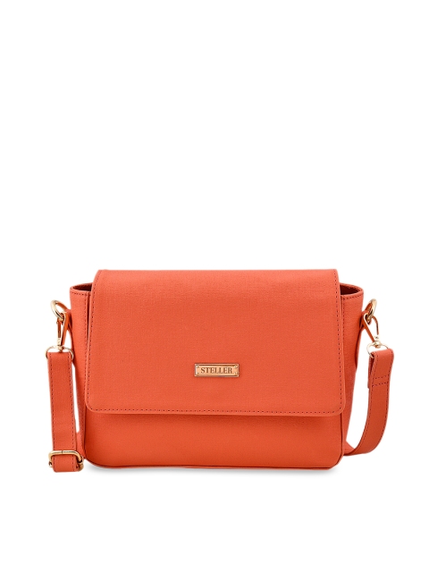 

STELLER Peach-Coloured Solid Sling Bag