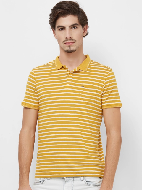 

Killer Men Mustard Yellow Striped Polo Collar T-shirt