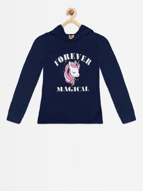 

Punkster Girls Navy Blue Hooded Sweatshirt