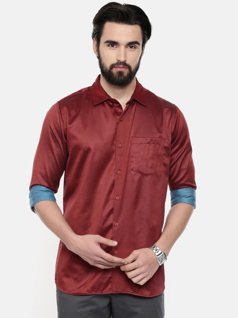 

Scarlet Creations Men Maroon Classic Slim Fit Solid Casual Shirt