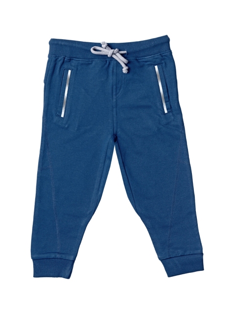 

Kid Studio Boys Navy Blue Solid French Terry Straight-Fit Joggers