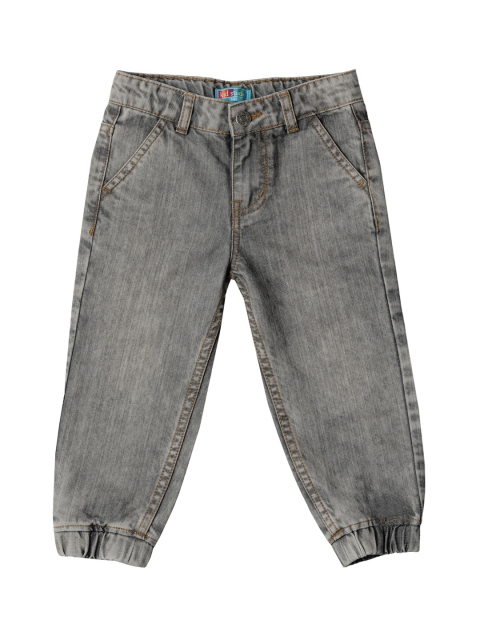 

Kid Studio Boys Grey Jogger Mid-Rise Clean Look Denim Jeans