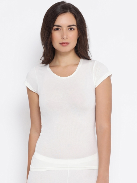 

Macrowoman W-Series Women Off-White Solid Thermal Top