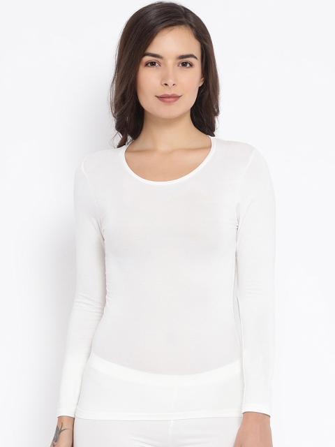 

Macrowoman W-Series Women Off-White Solid Thermal Top