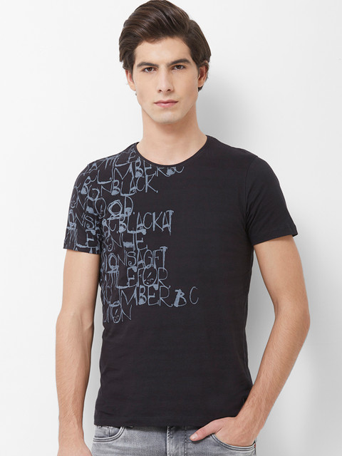

Killer Men Black Printed Round Neck T-shirt