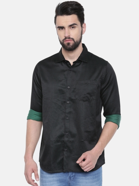 

Scarlet Creations Men Black Classic Slim Fit Solid Casual Shirt